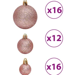 vidaXL Kerstballen 100 st 3/4/6 cm roze en rosé