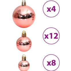 vidaXL Kerstballen 100 st 3/4/6 cm roze en rosé