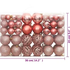 vidaXL Kerstballen 100 st 3/4/6 cm roze en rosé