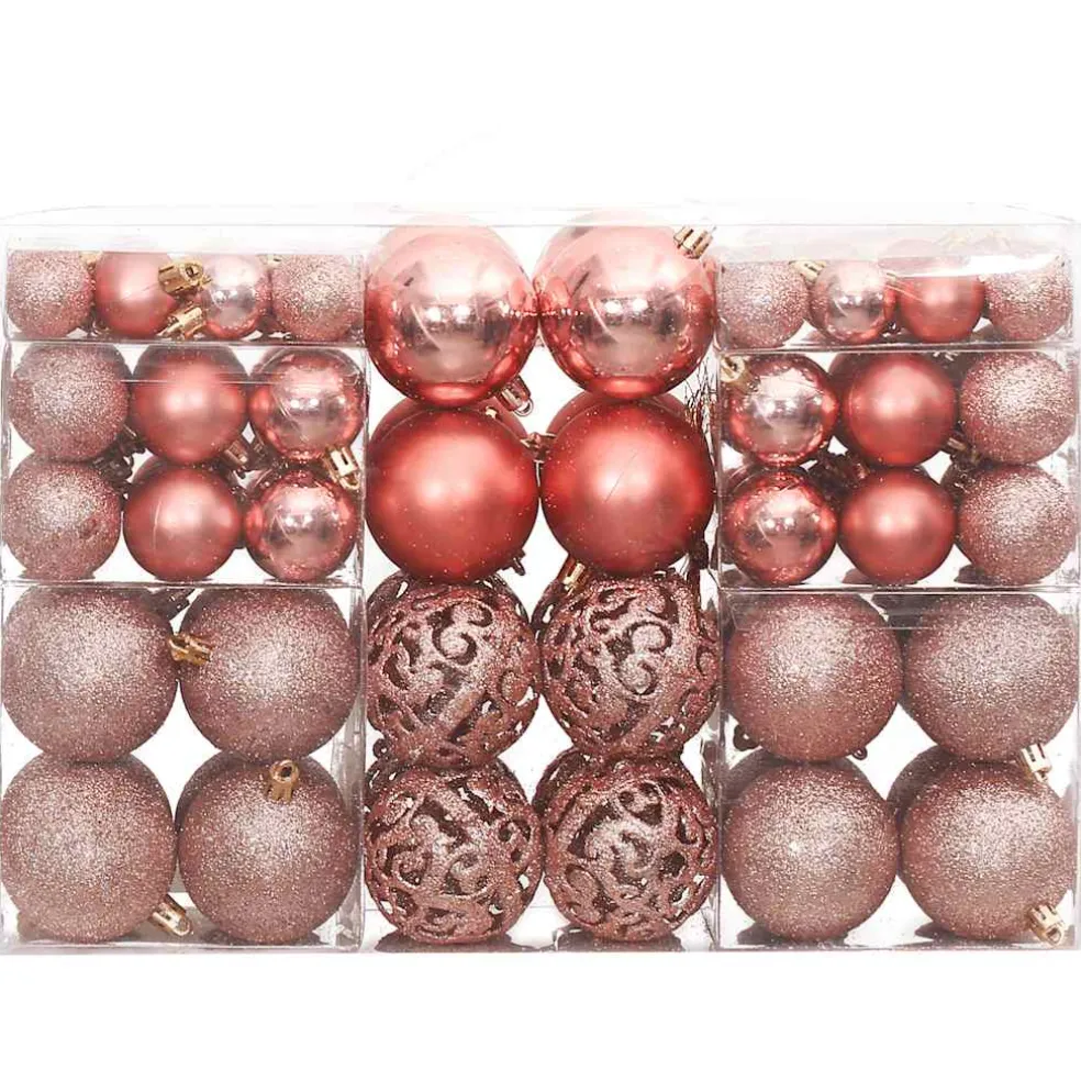 vidaXL Kerstballen 100 st 3/4/6 cm roze en rosé