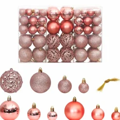 vidaXL Kerstballen 100 st 3/4/6 cm roze en rosé