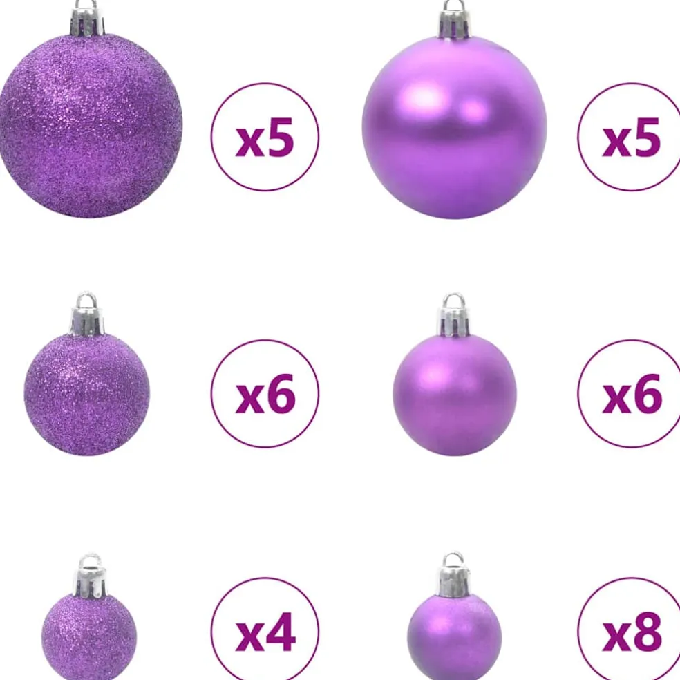 vidaXL Kerstbal Set 61 st 150 LED's Warmwit Ø 6 cm