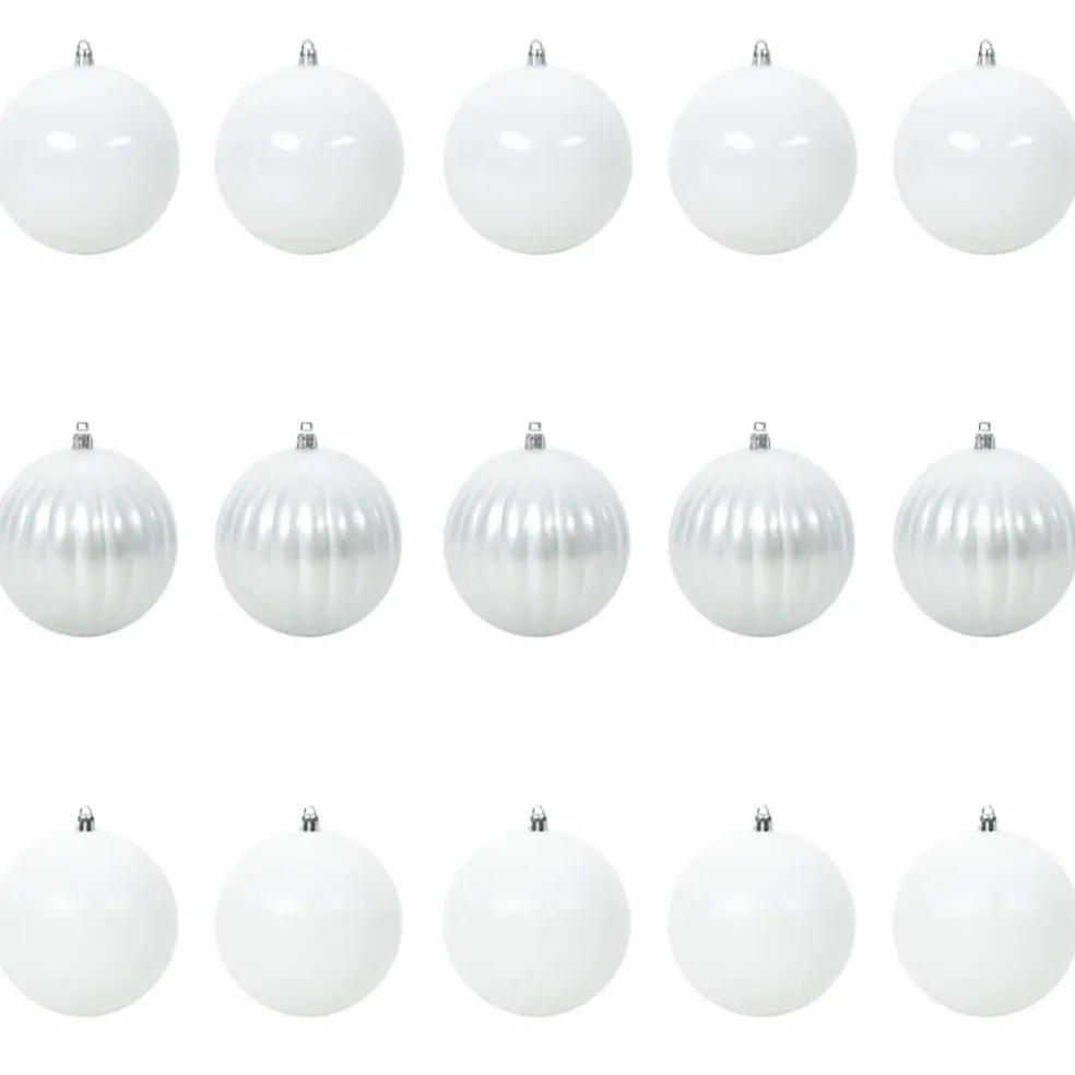 vidaXL Kerstbal Set XL 15 st Wit Ø 10 cm Kunststof