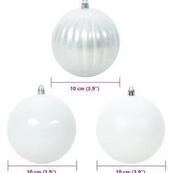 vidaXL Kerstbal Set XL 15 st Wit Ø 10 cm Kunststof