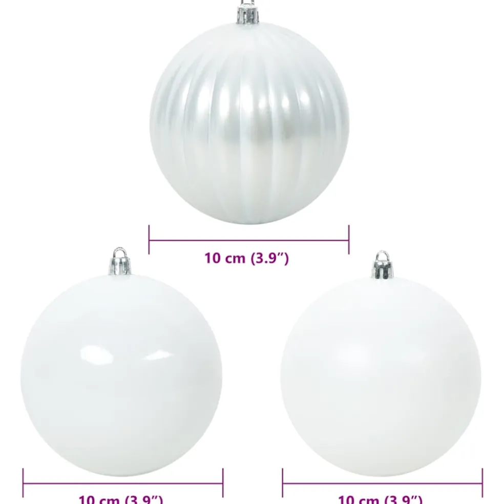 vidaXL Kerstbal Set XL 15 st Wit Ø 10 cm Kunststof