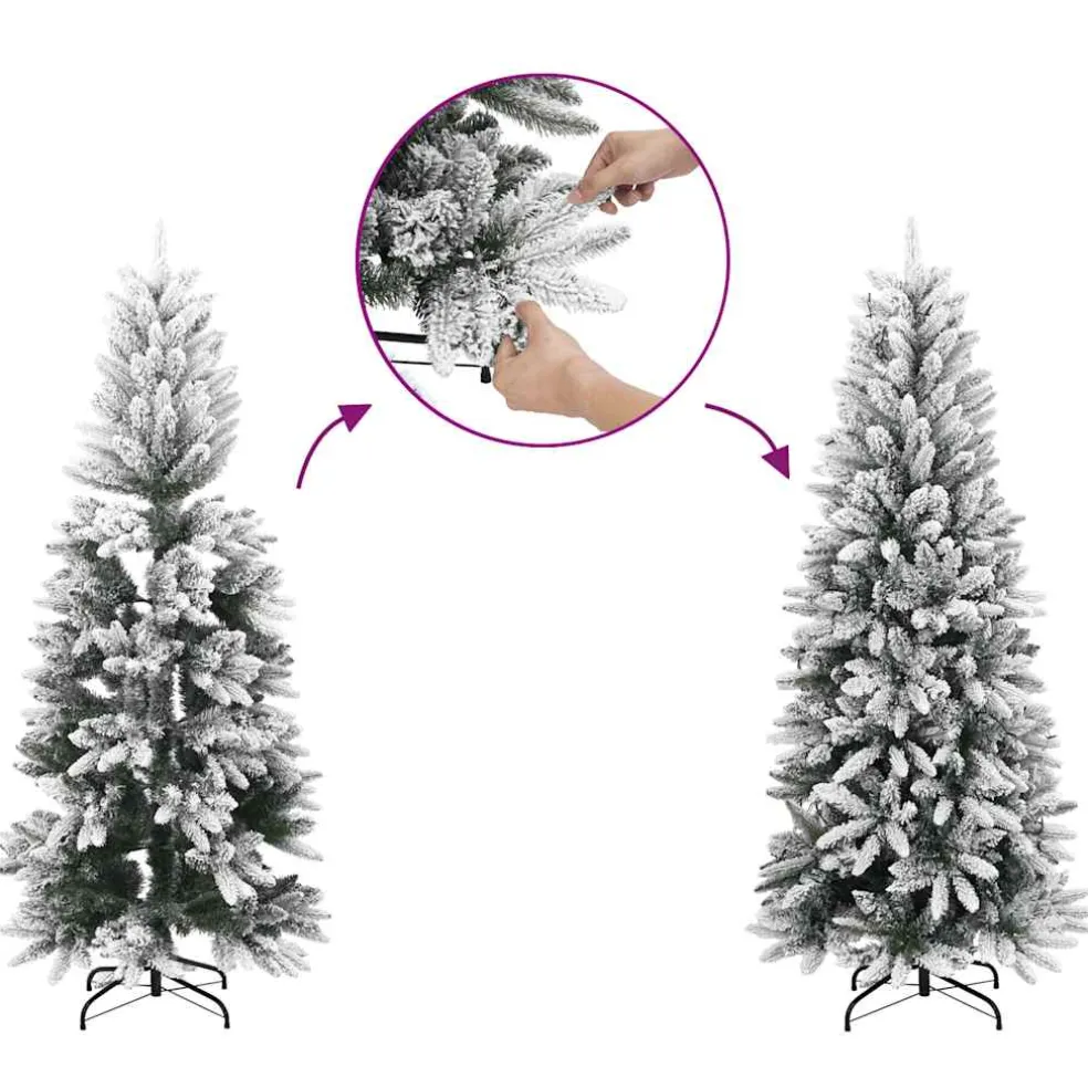 vidaXL Kerstbomen Warmwit PVC en Plastic en Staal en PE
