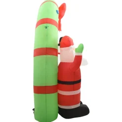 vidaXL Kerstboog kerstman en sneeuwpop opblaasbaar LED 223 cm