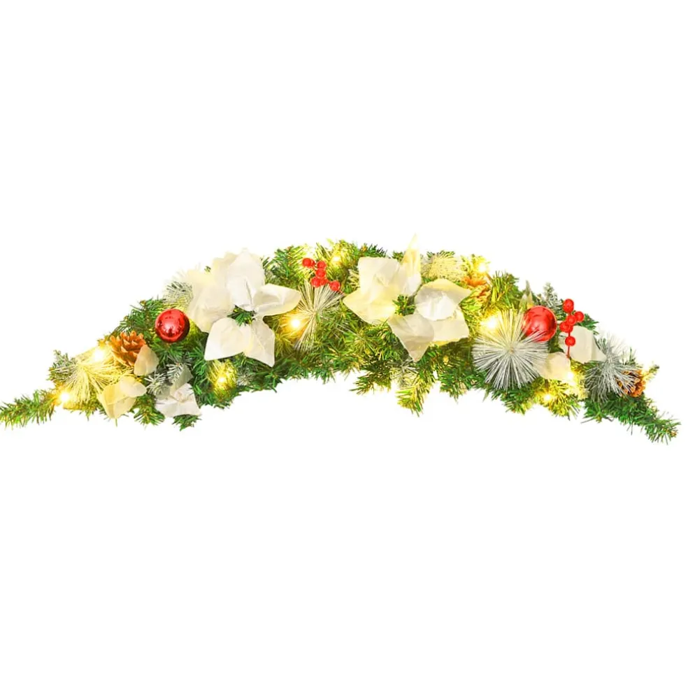 vidaXL Kerstboog met LED-lampjes 90 cm PVC groen