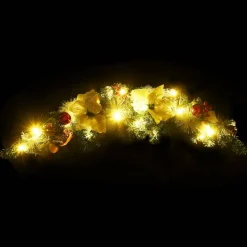 vidaXL Kerstboog met LED-lampjes 90 cm PVC groen