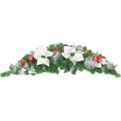 vidaXL Kerstboog met LED-lampjes 90 cm PVC groen