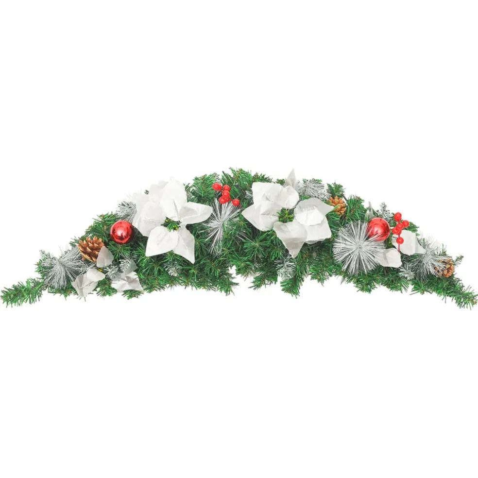 vidaXL Kerstboog met LED-lampjes 90 cm PVC groen