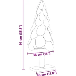 vidaXL Kerstboom Bruin 91 cm Massief teakhout