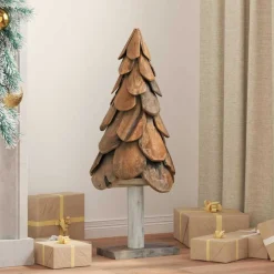 vidaXL Kerstboom Bruin 91 cm Massief teakhout