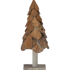 vidaXL Kerstboom Bruin 91 cm Massief teakhout
