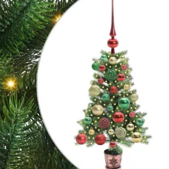 vidaXL Kerstboom met 150 LED met standaard Groen 65 cm PE