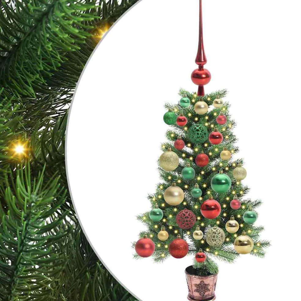 vidaXL Kerstboom met 150 LED met standaard Groen 65 cm PE