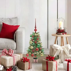vidaXL Kerstboom met 150 LED met standaard Groen 65 cm PE