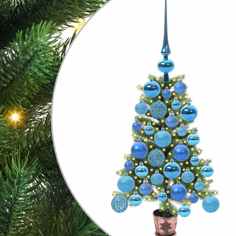 vidaXL Kerstboom met 150 LED met standaard Groen 65 cm PE