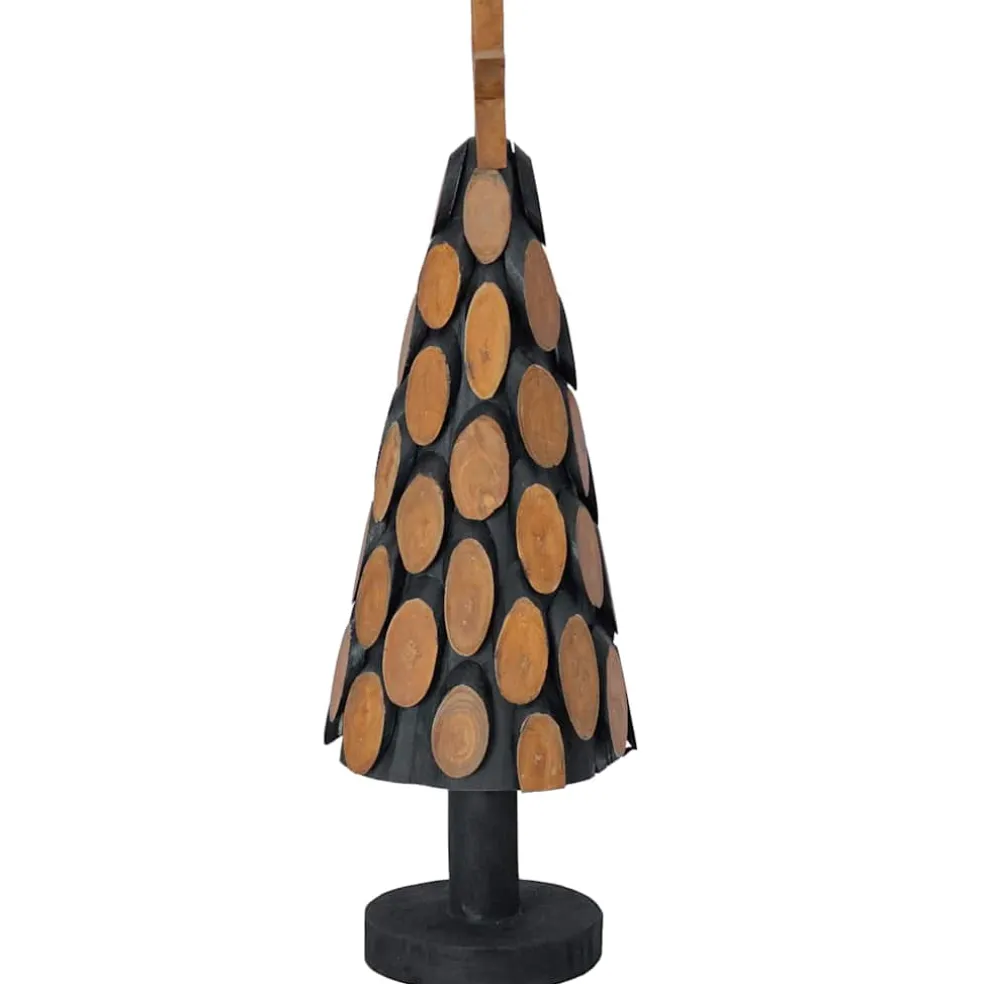 vidaXL Kerstboom met standaard Bruin 61 cm Massief teakhout