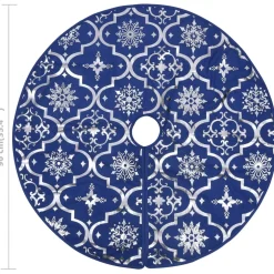 vidaXL Kerstboomrok luxe met sok 90 cm stof blauw