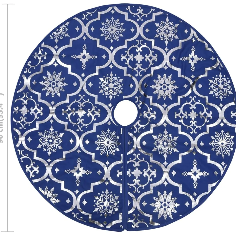 vidaXL Kerstboomrok luxe met sok 90 cm stof blauw