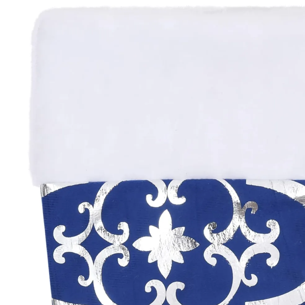 vidaXL Kerstboomrok luxe met sok 90 cm stof blauw
