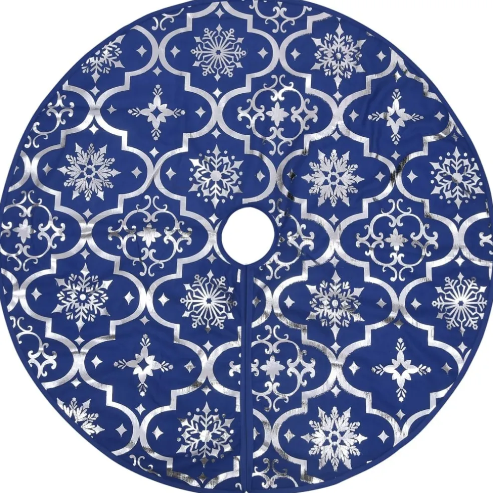 vidaXL Kerstboomrok luxe met sok 90 cm stof blauw