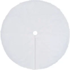 vidaXL Kerstboomrok Wit 90 cm Imitatiebont