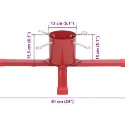vidaXL Kerstboomstandaard 61x61x15,5 cm rood