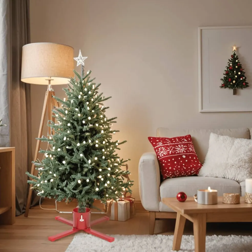 vidaXL Kerstboomstandaard 61x61x15,5 cm rood