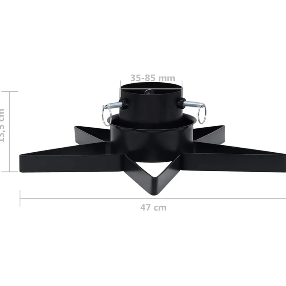 vidaXL Kerstboomstandaard 47x47x13,5 cm zwart