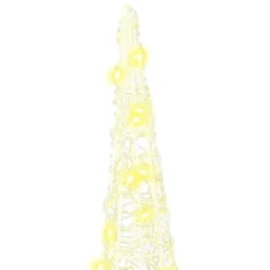 vidaXL Kerstboom 3 st 90 LED's Warmwit 20 x 20 x 80 cm Acryl