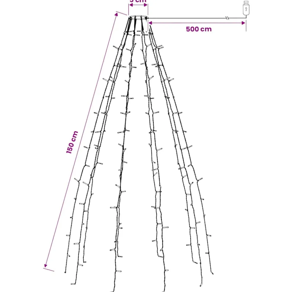 vidaXL Kerstboomverlichting met 150 LED's net 150 cm