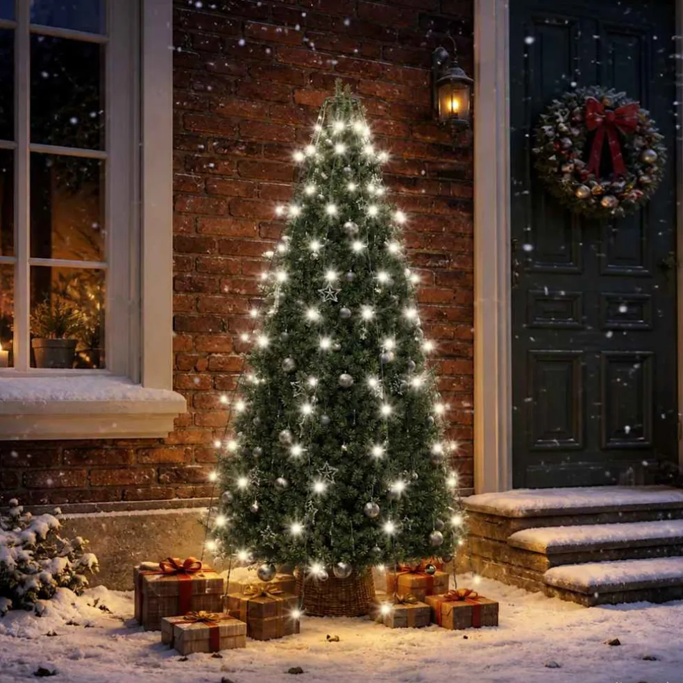 vidaXL Kerstboomverlichting met 150 LED's koudwit net 150 cm