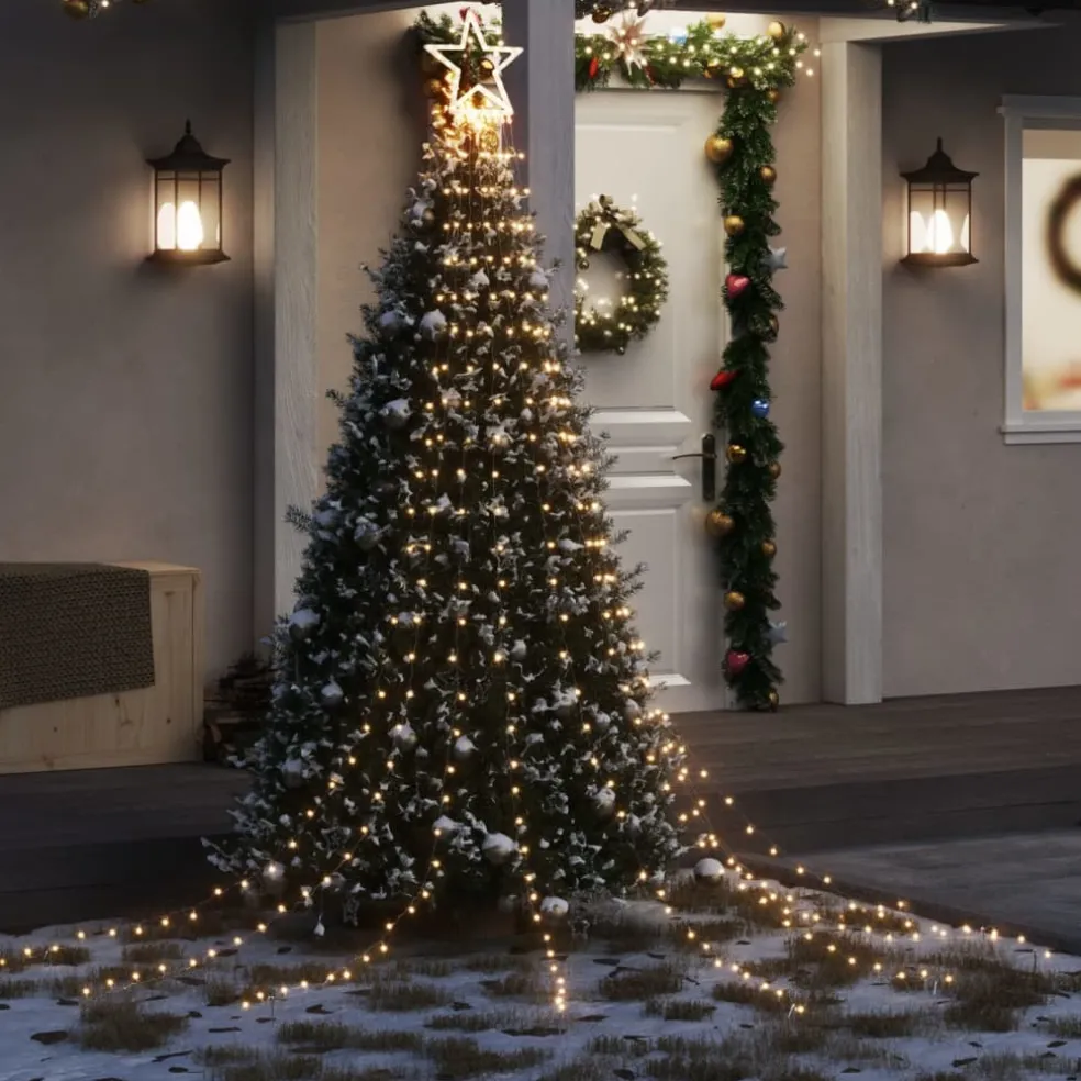 vidaXL Kerstboomverlichting 320 warmwitte LED's 375 cm