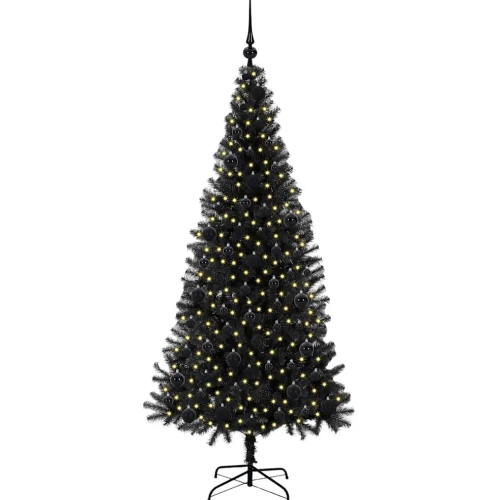 vidaXL Kerstboom Zwart 180 cm PVC