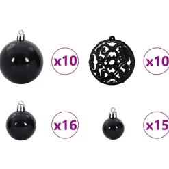 vidaXL Kerstboom Zwart 180 cm PVC