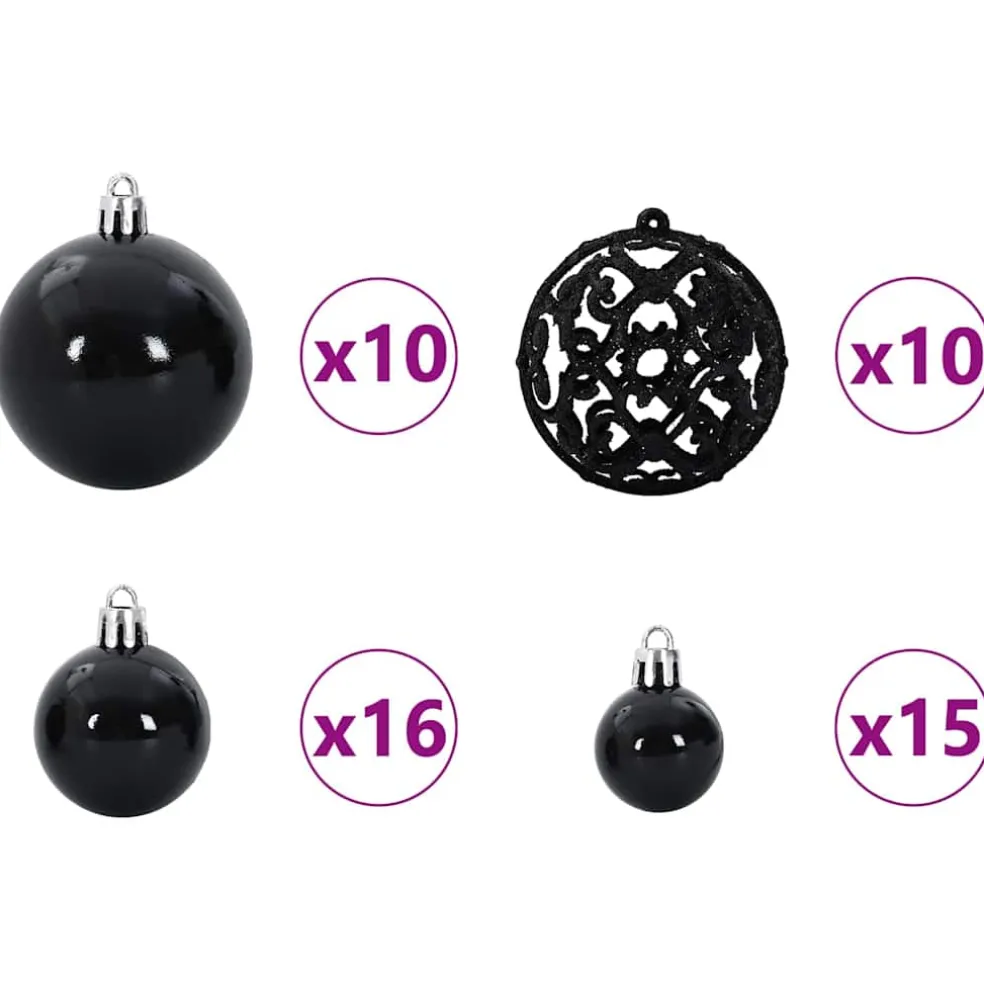 vidaXL Kerstboom Zwart 180 cm PVC