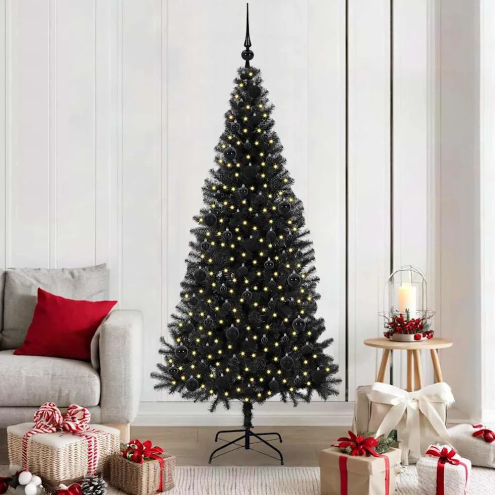vidaXL Kerstboom Zwart 180 cm PVC