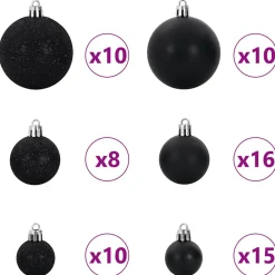 vidaXL Kerstboom Zwart 180 cm PVC