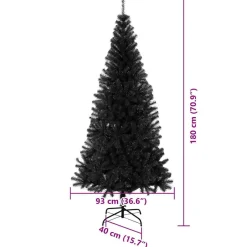 vidaXL Kerstboom Zwart 180 cm PVC