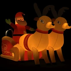 vidaXL Kerstdecoratie kerstman en rendieren opblaasbaar LED 130 cm