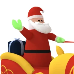 vidaXL Kerstdecoratie kerstman en rendieren opblaasbaar LED 130 cm
