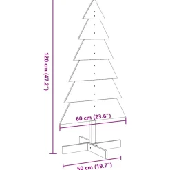 vidaXL Kerstdecoratie kerstboom 120 cm massief grenenhout wit
