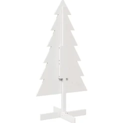vidaXL Kerstdecoratie kerstboom 120 cm massief grenenhout wit