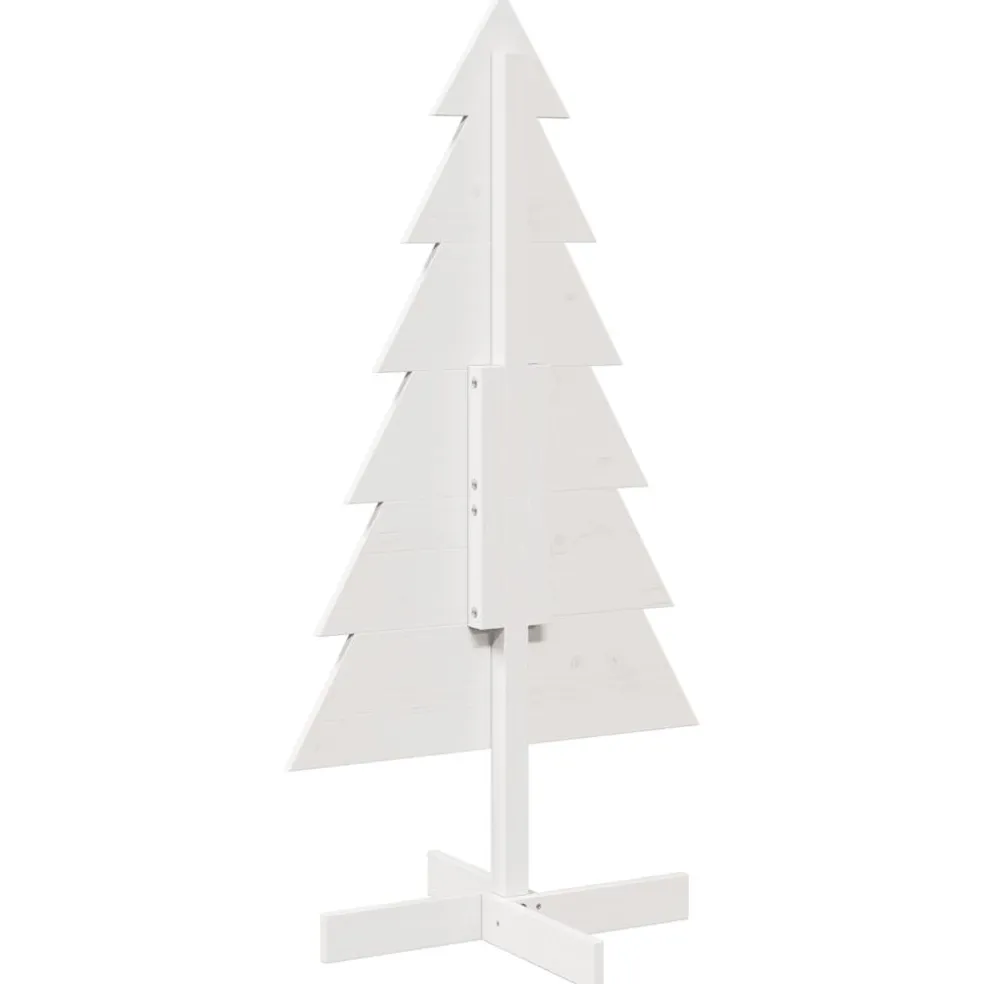 vidaXL Kerstdecoratie kerstboom 120 cm massief grenenhout wit