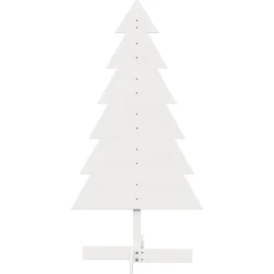 vidaXL Kerstdecoratie kerstboom 120 cm massief grenenhout wit