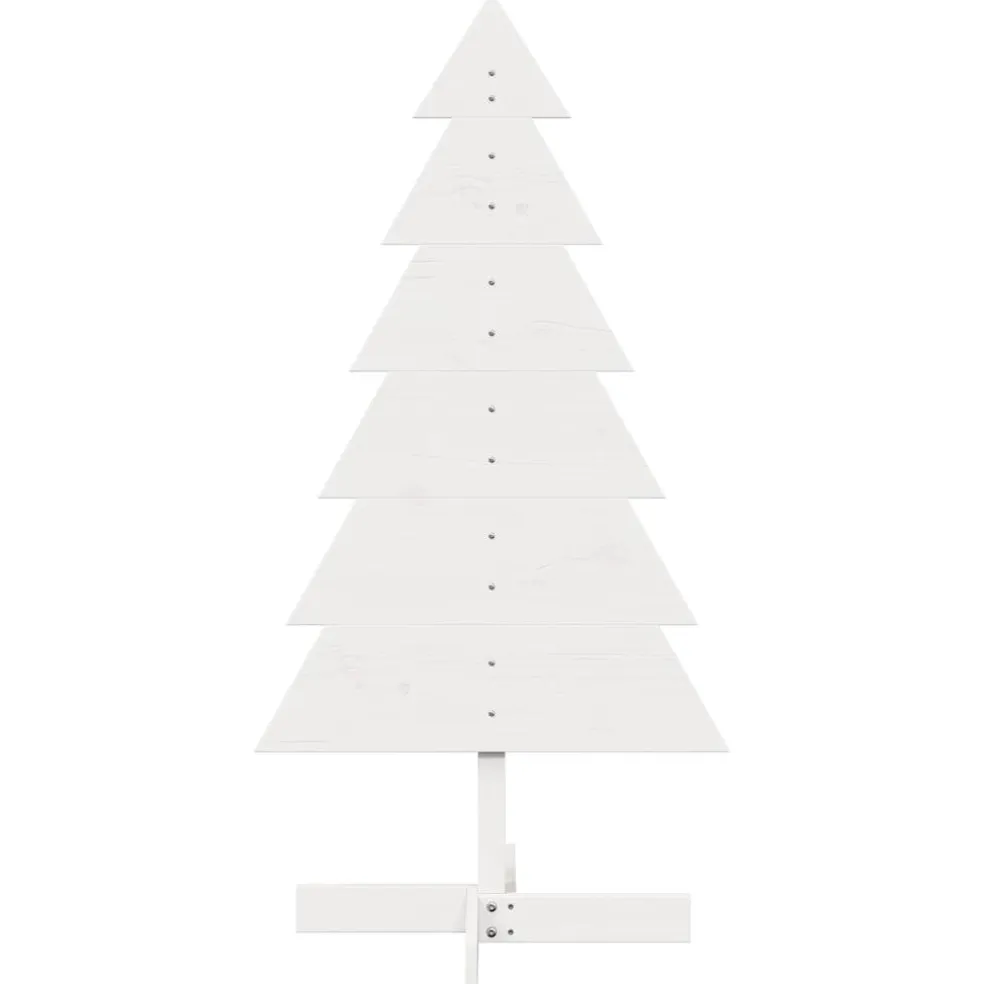 vidaXL Kerstdecoratie kerstboom 120 cm massief grenenhout wit