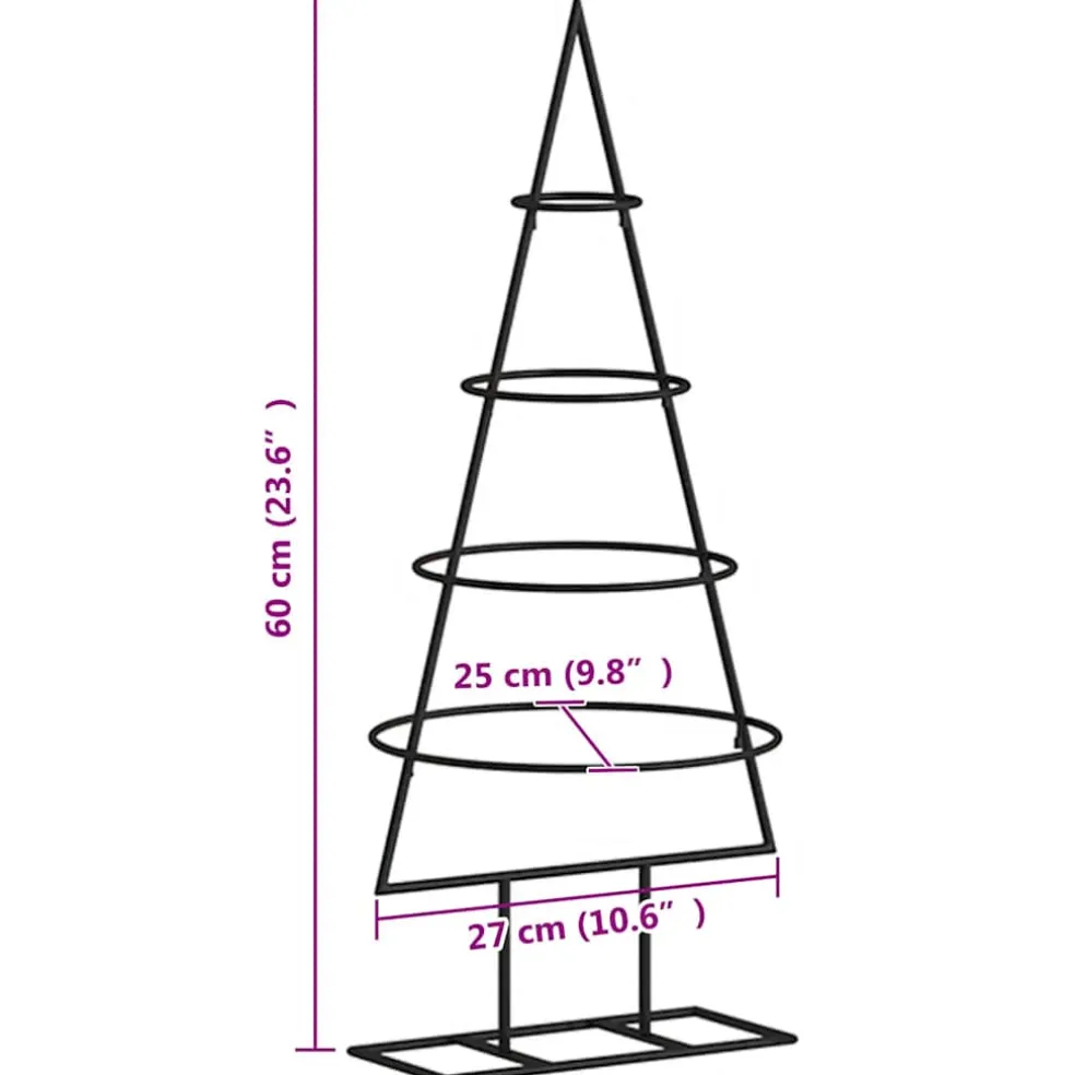 vidaXL Kerstdecoratie kerstboom 60 cm metaal zwart