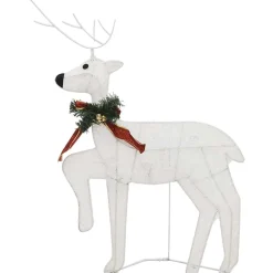 vidaXL Kerstdecoratie rendieren en slee 60 LED's wit